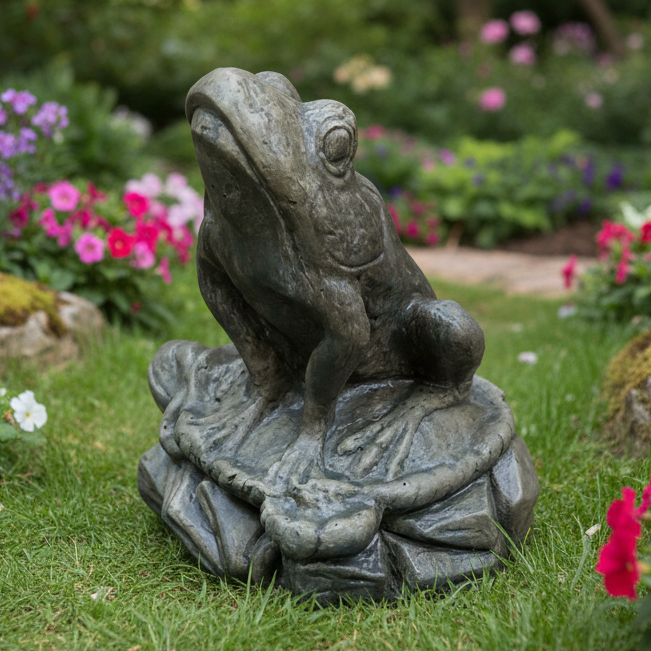 Large Toad Head Up Statue