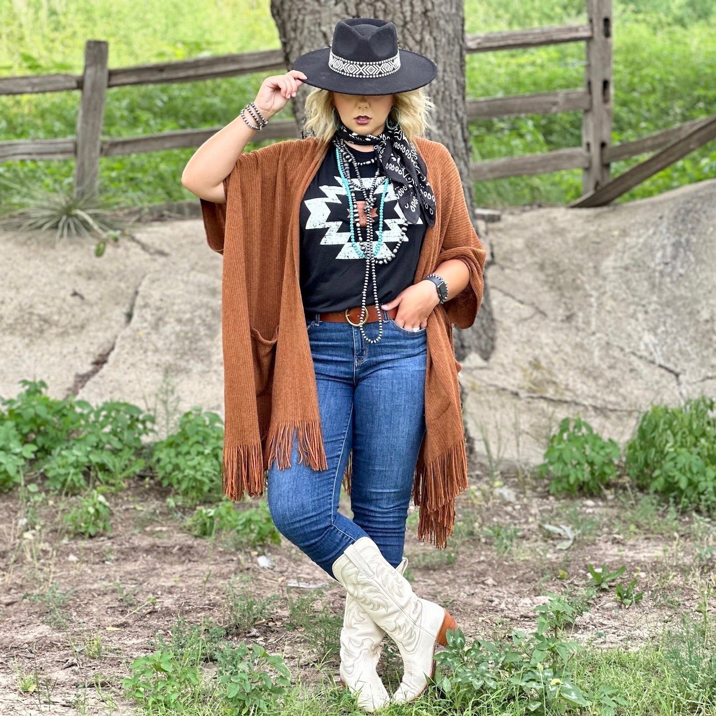 Durango Aztec Vneck Tee