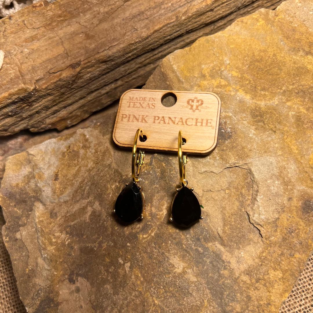 Black & Gold Teardrop Earrings