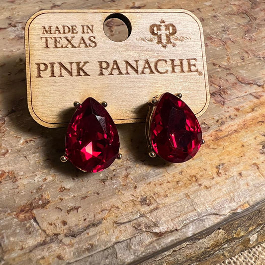 Red & Gold Teardrop Studs