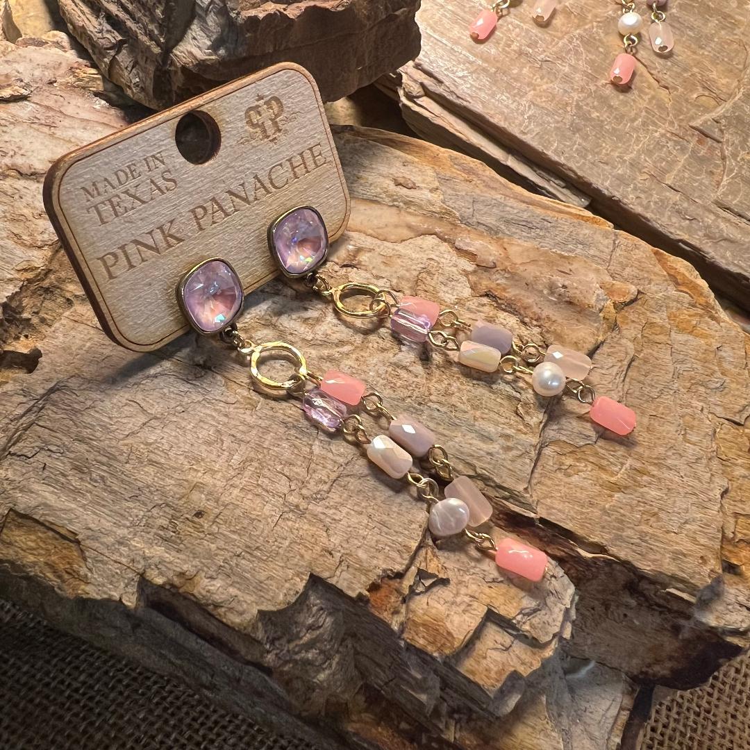 Slight Lavenderish & Pink Dangle Earrings