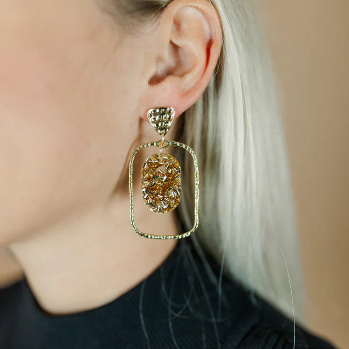 Gold Brighter Days Oval Hoop Earrings