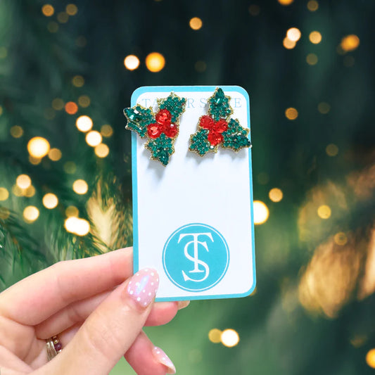 Holly Berry Stud Earrings