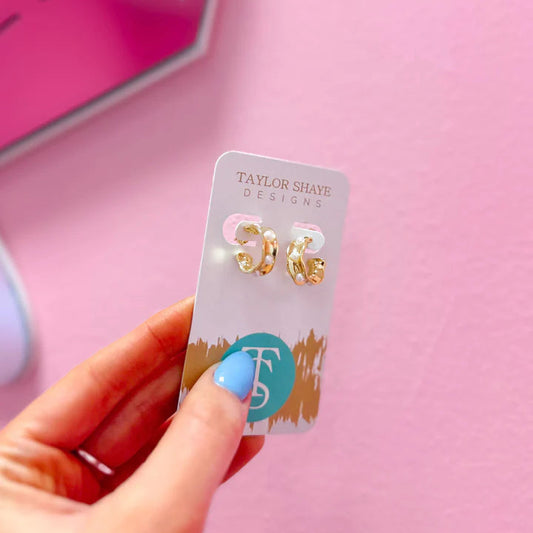 Aubrey Pearl Huggie Earrings