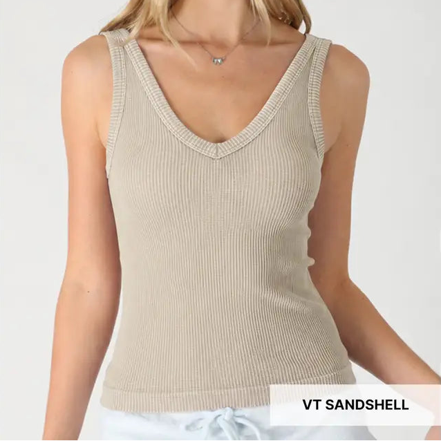 NS8528 - Vintage Reversible Ribbed Tank Top