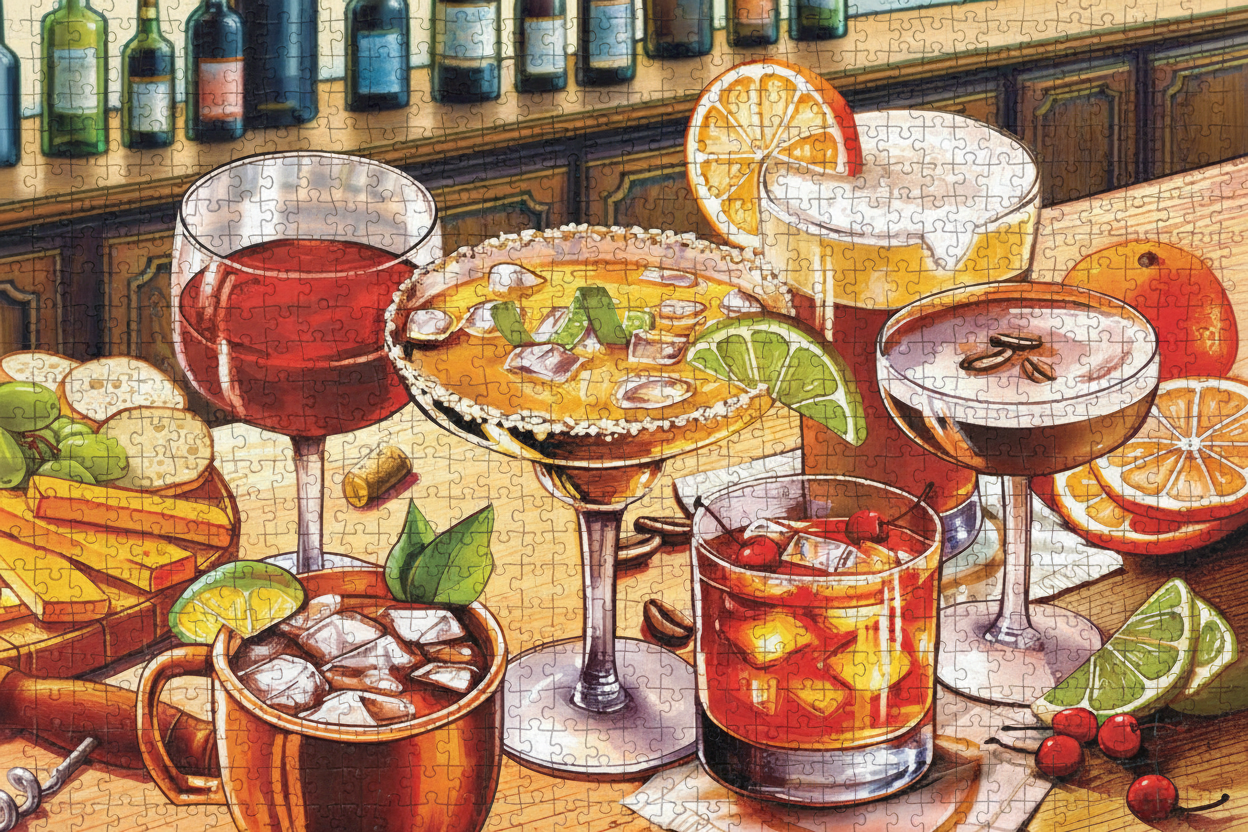 "Drink & Charcuterie" 1000 piece Puzzle