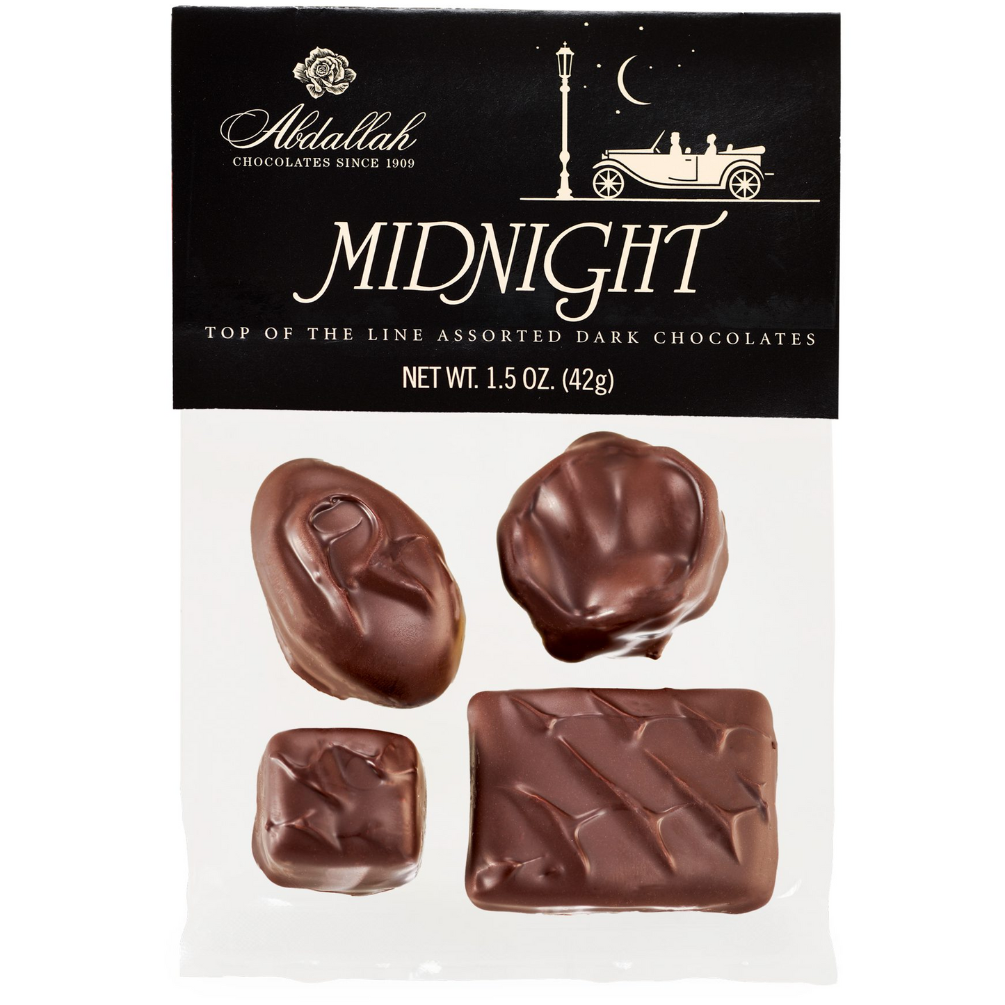 Midnight Top Assorted Dark Chocolates – Milk Chocolate 1.5oz 4 Piece Pack