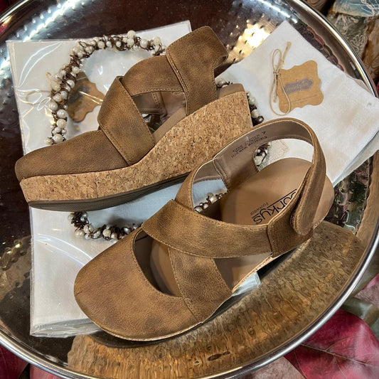 Corkys Case Closed Crisscross Cork Wedge