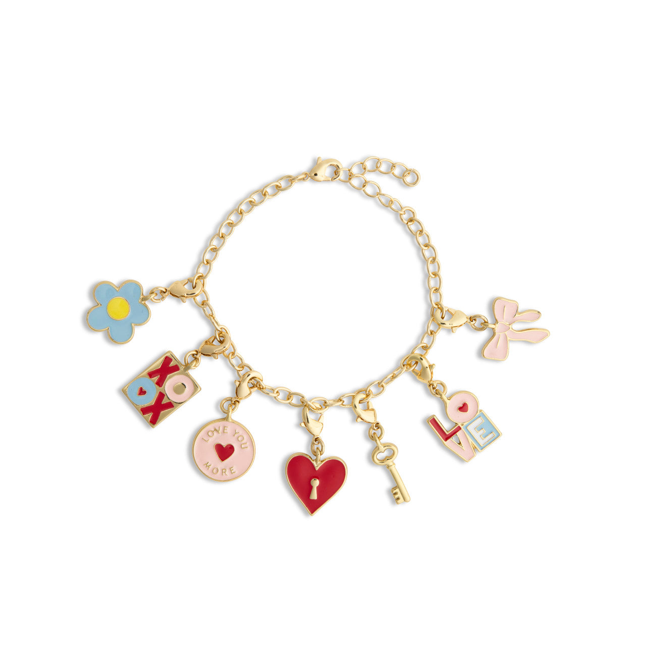 Love You More Gold Charm Bracelet