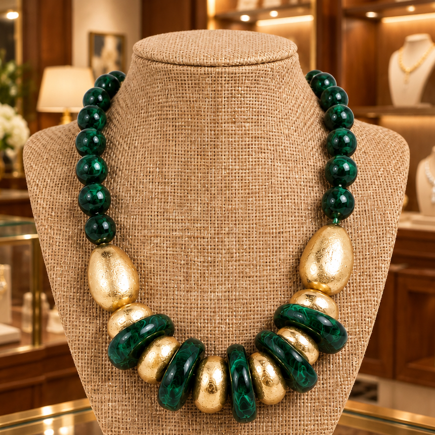 Emerald & Gold Necklace