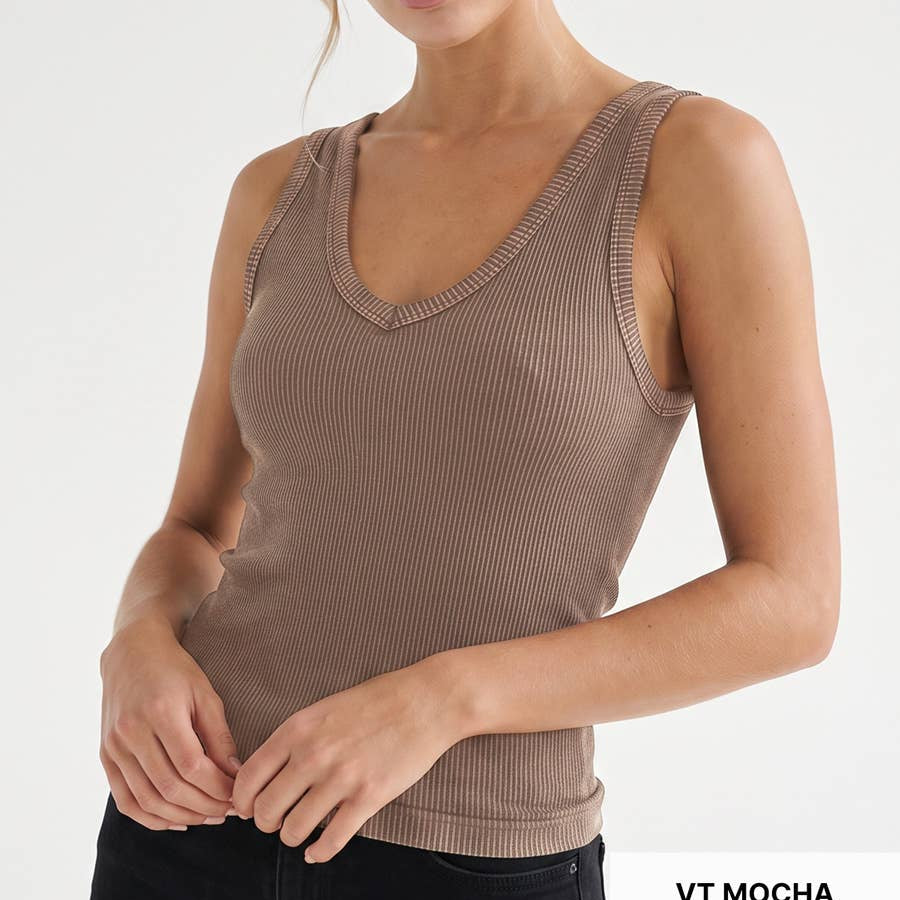 NS8528 - Vintage Reversible Ribbed Tank Top