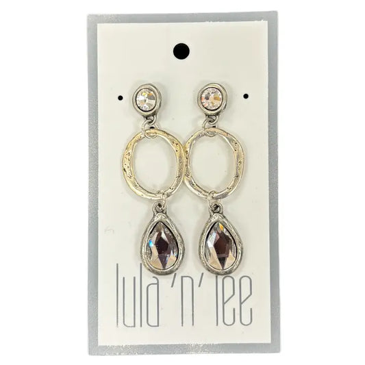 Antique Silver and Swarovski Crystal Dangle Earrings