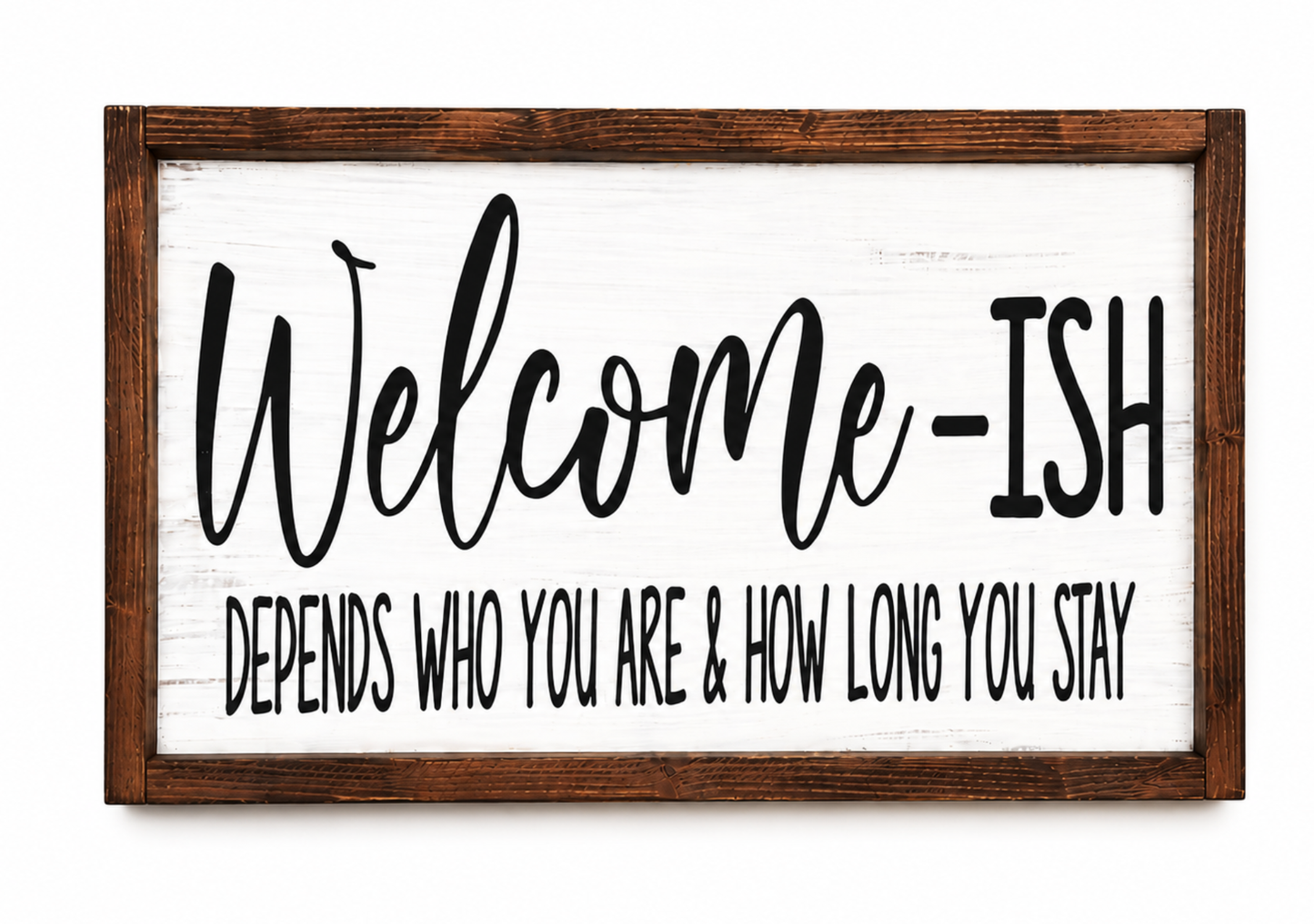 Welcome-ish Funny Sarcastic Framed Wood Sign 