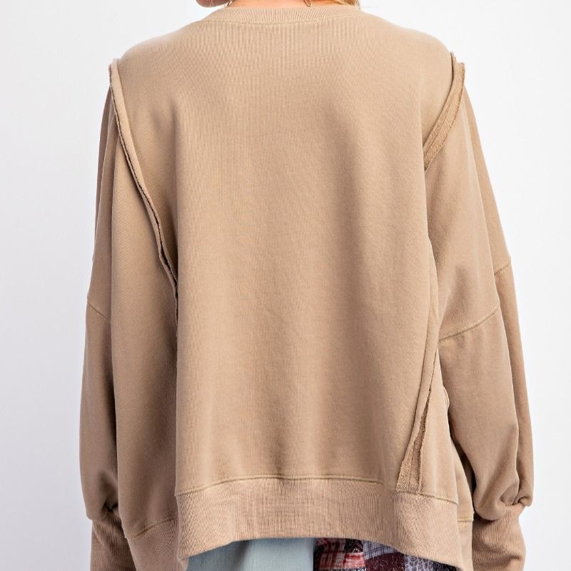 Love Patch Washed Terry Knit Pullover