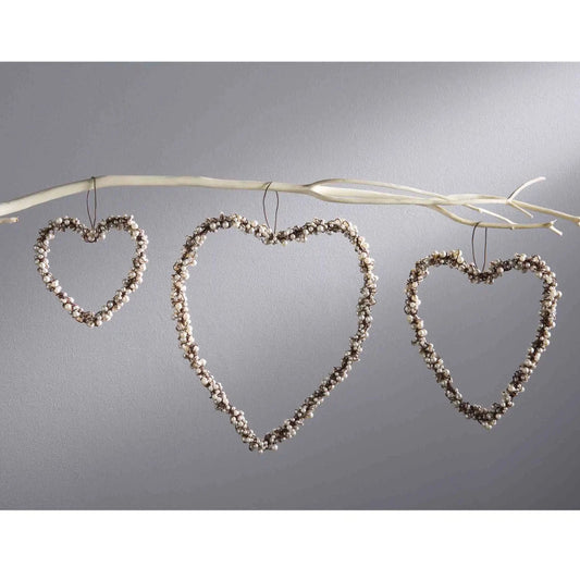 Pearl Wire Beaded Hearts  (Various Sizes)