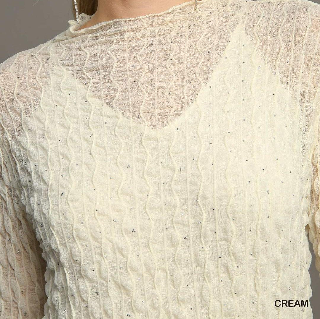 Stretch Long Sleeve Lace Top