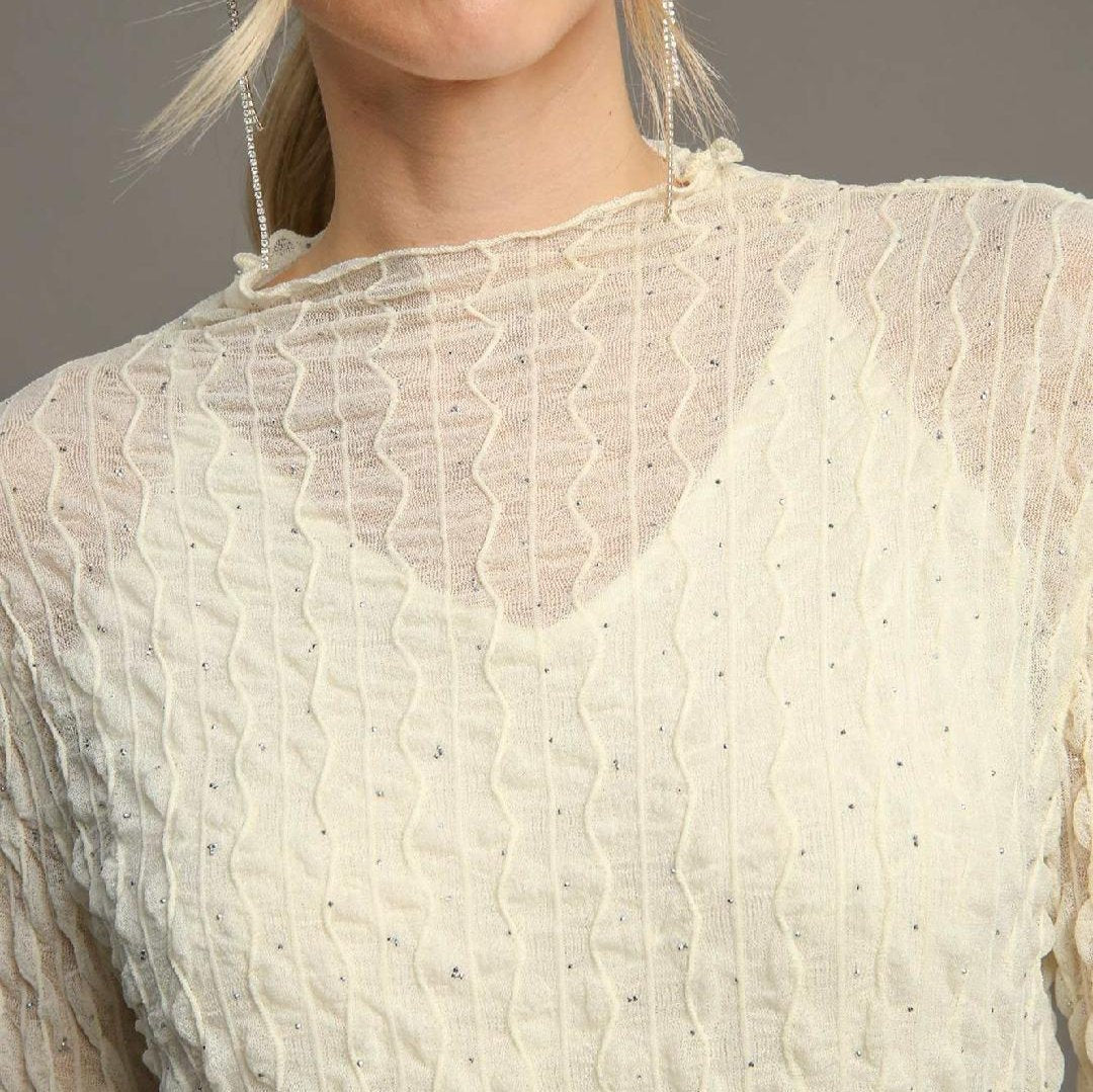 Stretch Long Sleeve Lace Top