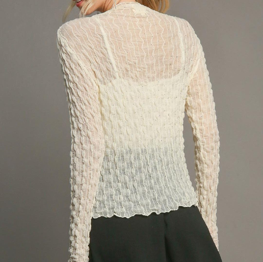 Stretch Long Sleeve Lace Top