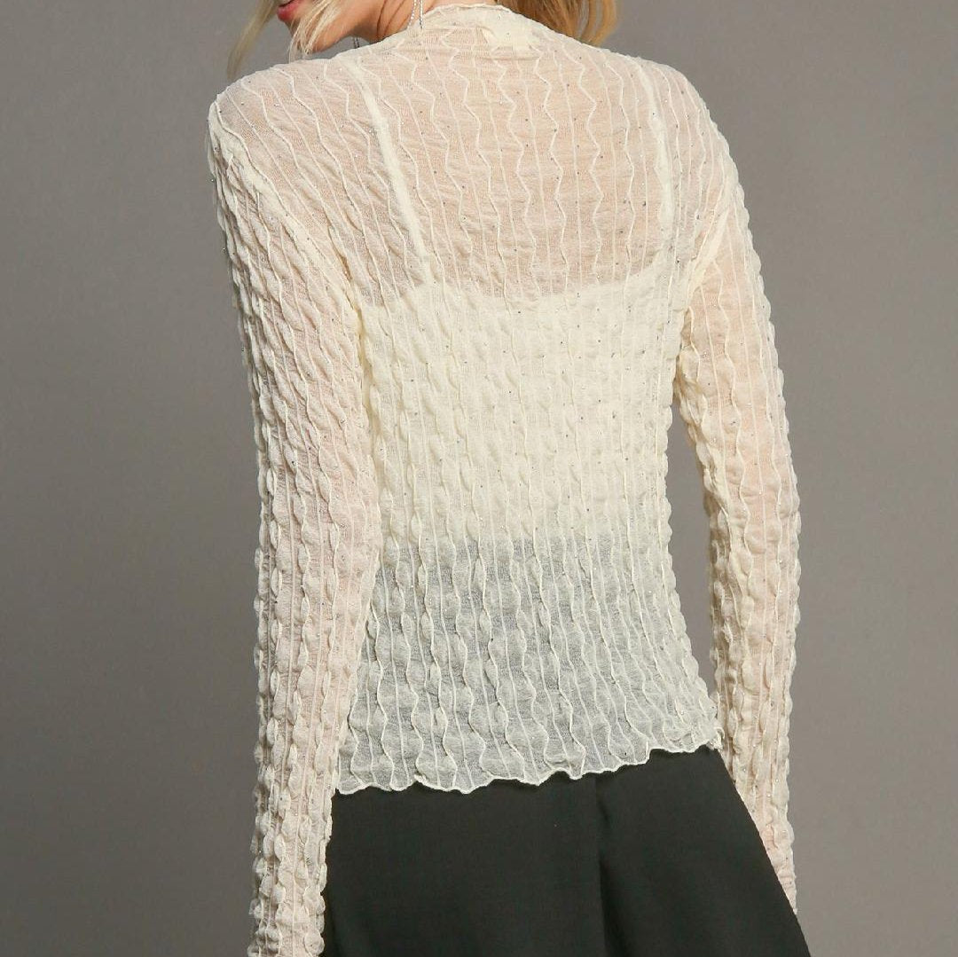 Stretch Long Sleeve Lace Top