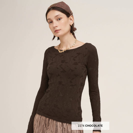 Floral Lace Boat Neck Top... Choose your Fave...Chocolate or White