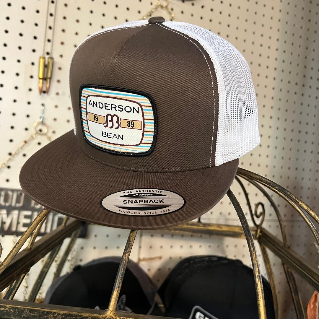 Anderson Bean Stripes Brown and White 5 Panel Cap