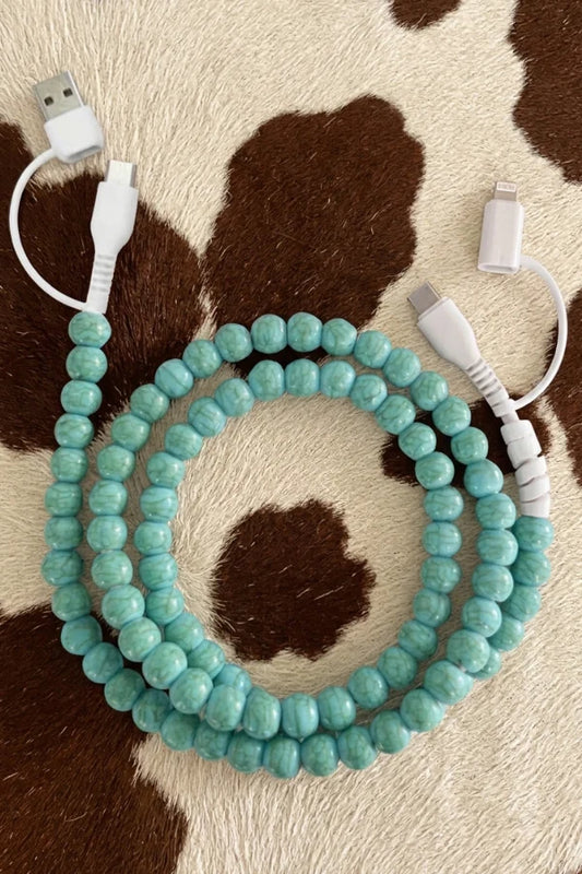 Turquoise Beaded Cord Charger