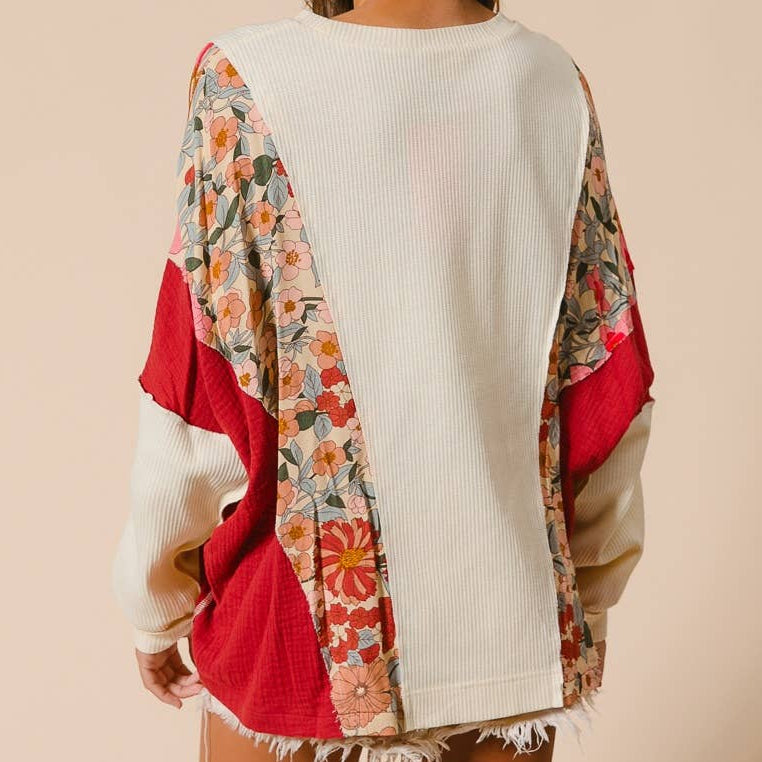 KNIT AND PRINT MIXED AND MATCH TOP
