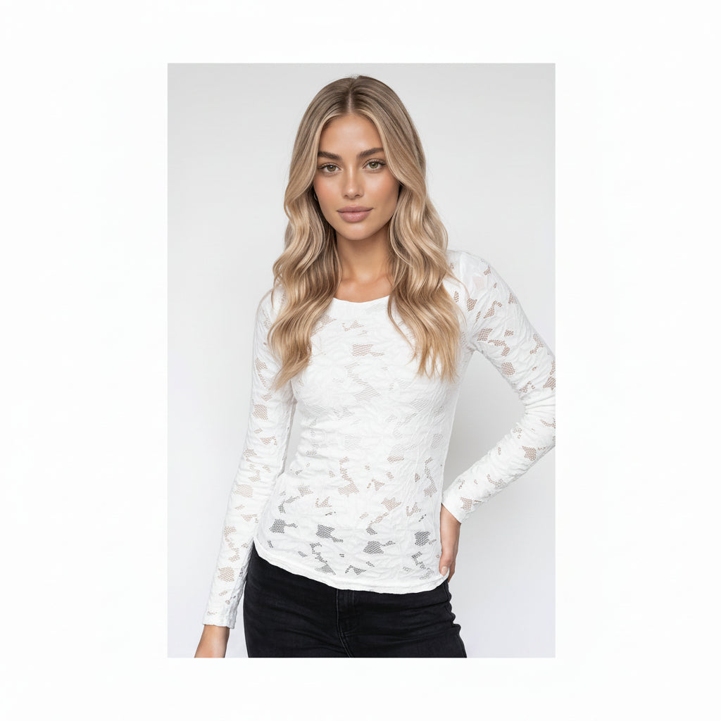 Floral Lace Boat Neck Top... Choose your Fave...Chocolate or White