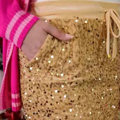 Velvet Hour Sequin Skort- Vintage Gold