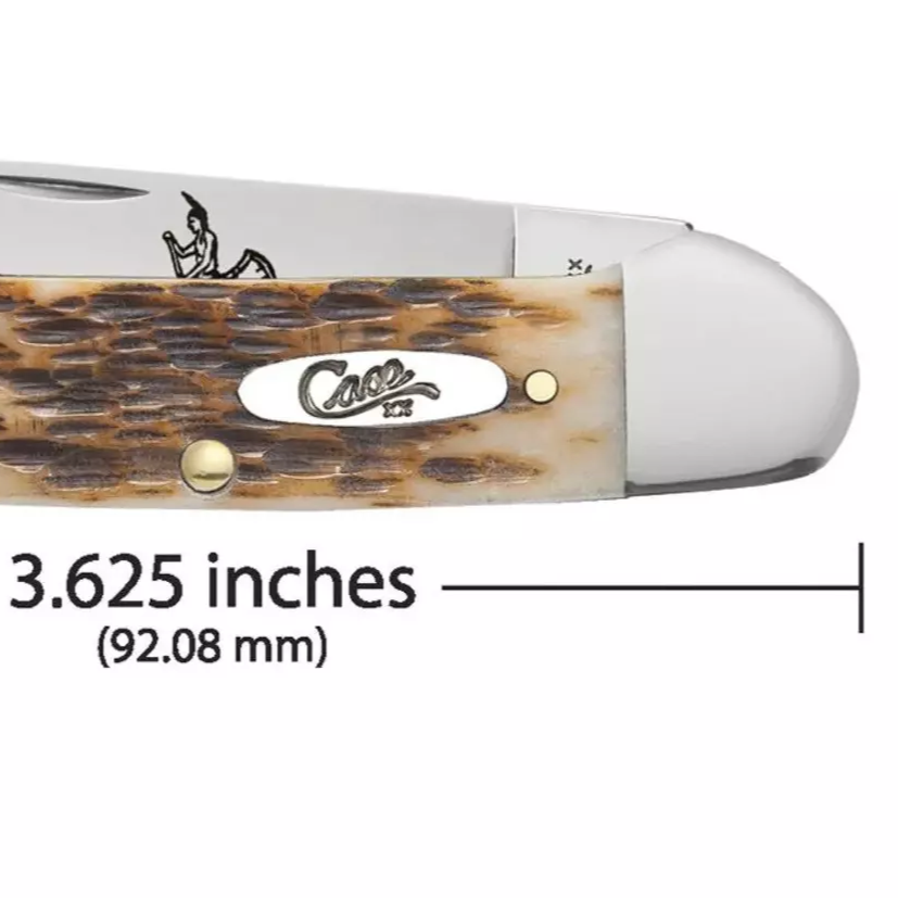 Amber Bone Peach Seed Jig Chrome Canoe Knife