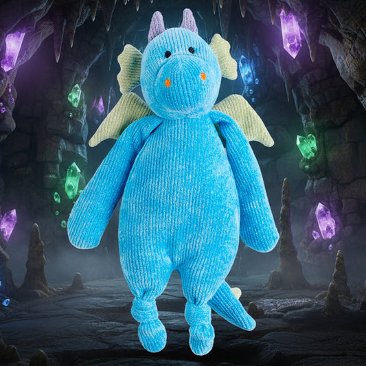 Blue Crochet Dragon Plush - 12in