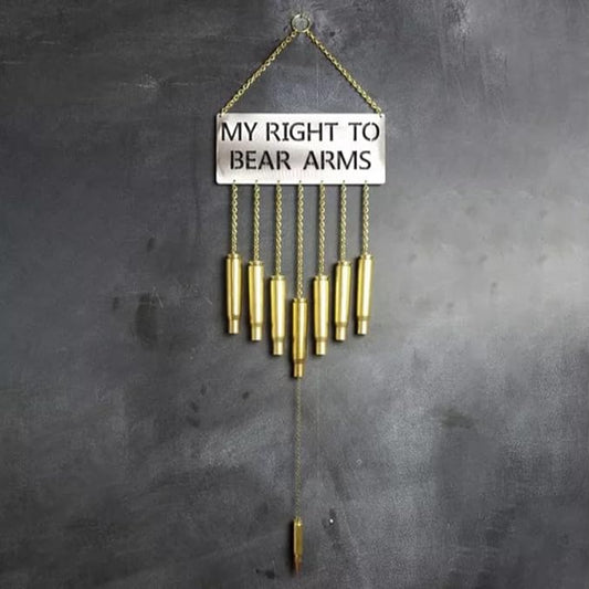 My Right To Bear Arms Bullet Windchime .50 BMG