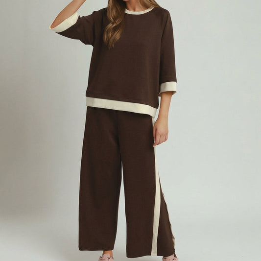 Color Block Raglan Top and Pant Set