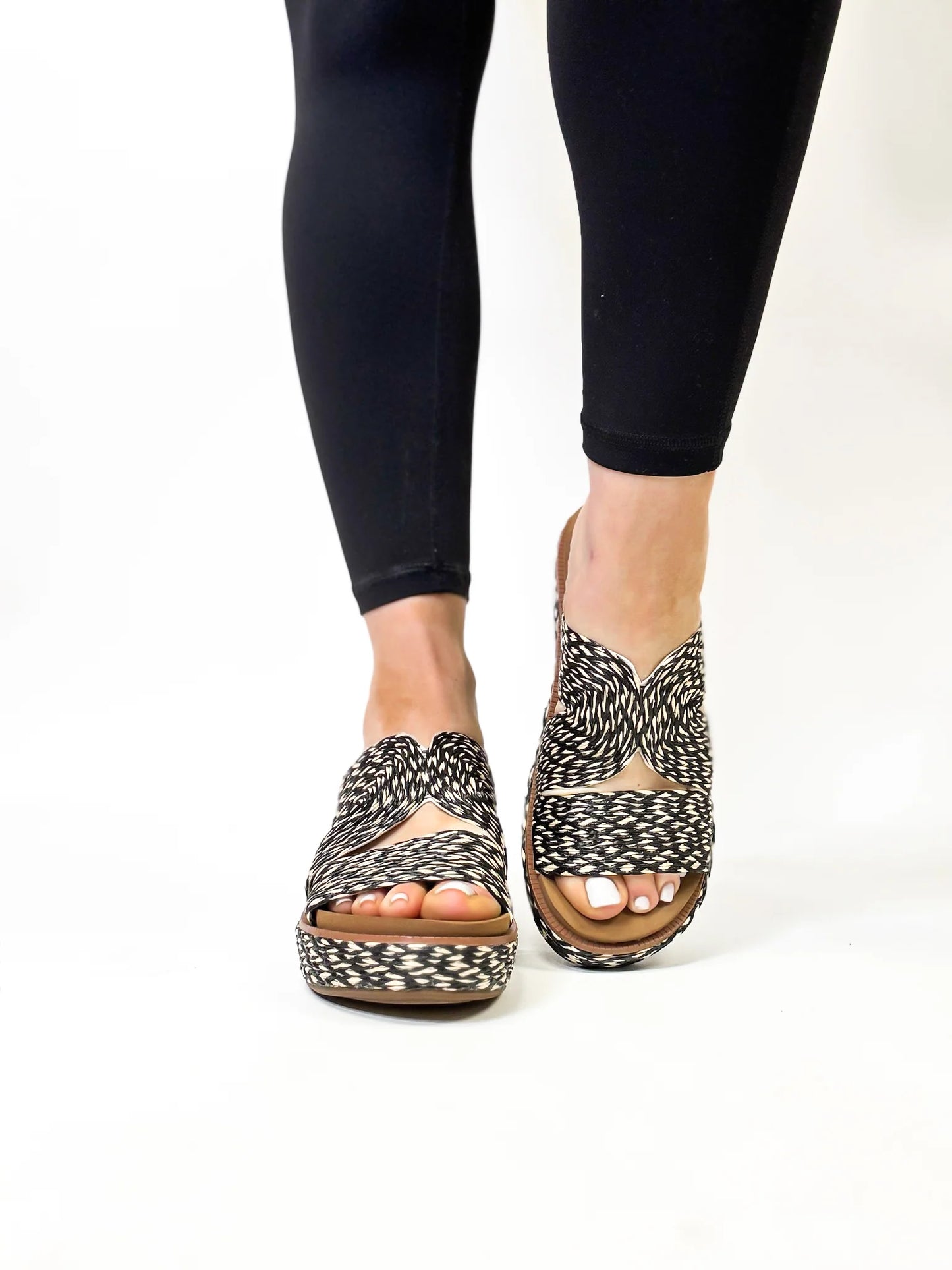 Golden Hour Black Combo Wedge/Sandal