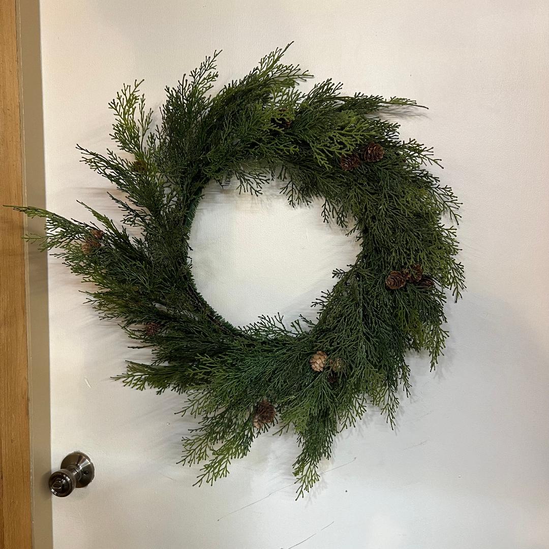 Cedar Pinecone Wreath 26"