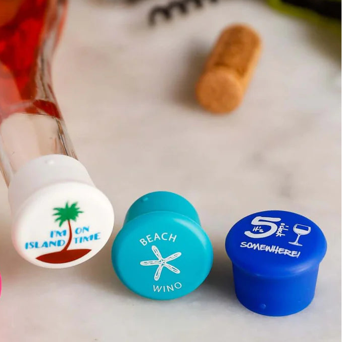 Silicone Wine Caps -Its Five O'Clock Somewhere!