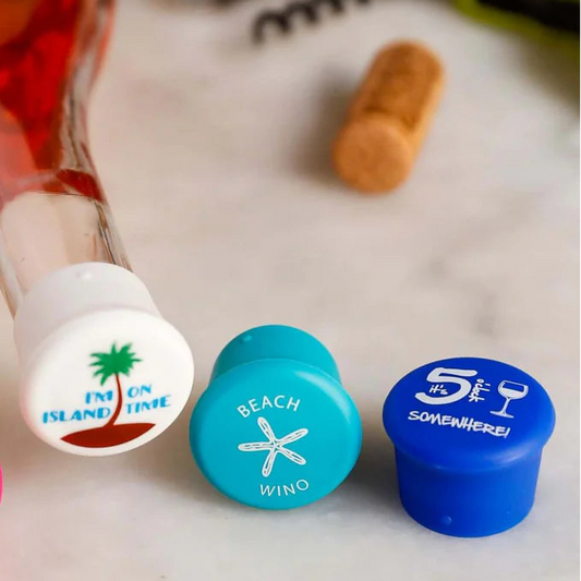Silicone Wine Caps -Its Five O'Clock Somewhere!
