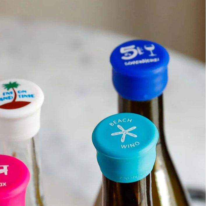 Silicone Wine Caps -Its Five O'Clock Somewhere!
