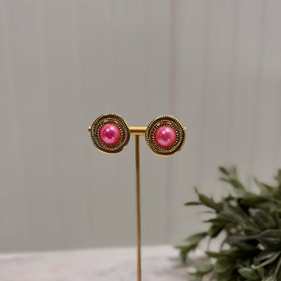 Patty Studs Earrings - Pink