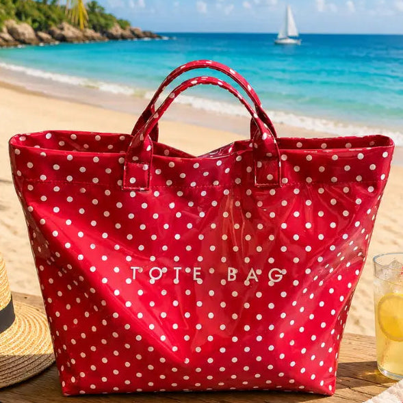 Red With White Polka Dot TOTE BAG