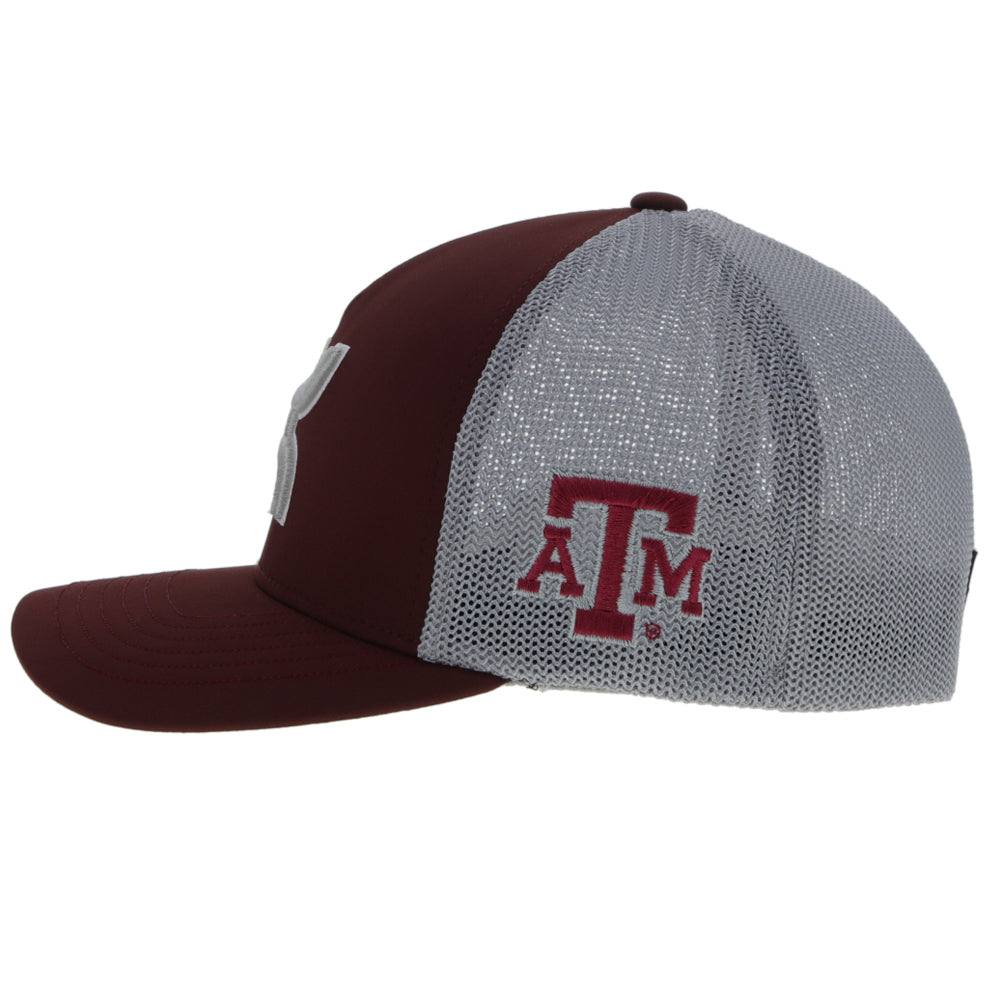 TEXAS A & M Flexfit Hat Maroon & Grey with Hooey Logo