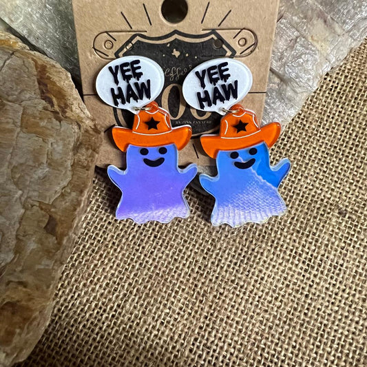 Yee Haw Mirror Ghost Acrylic Earrings