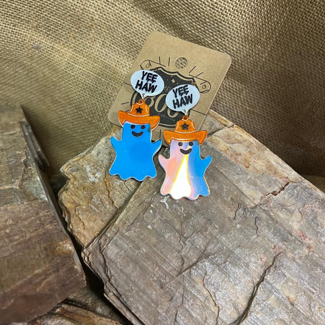 Yee Haw Mirror Ghost Acrylic Earrings