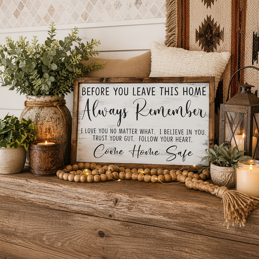 Before You Leave This Home Inspirational Family Quote Sign 2