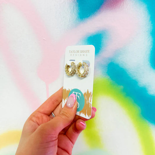 Margo Pearl Huggie Earrings