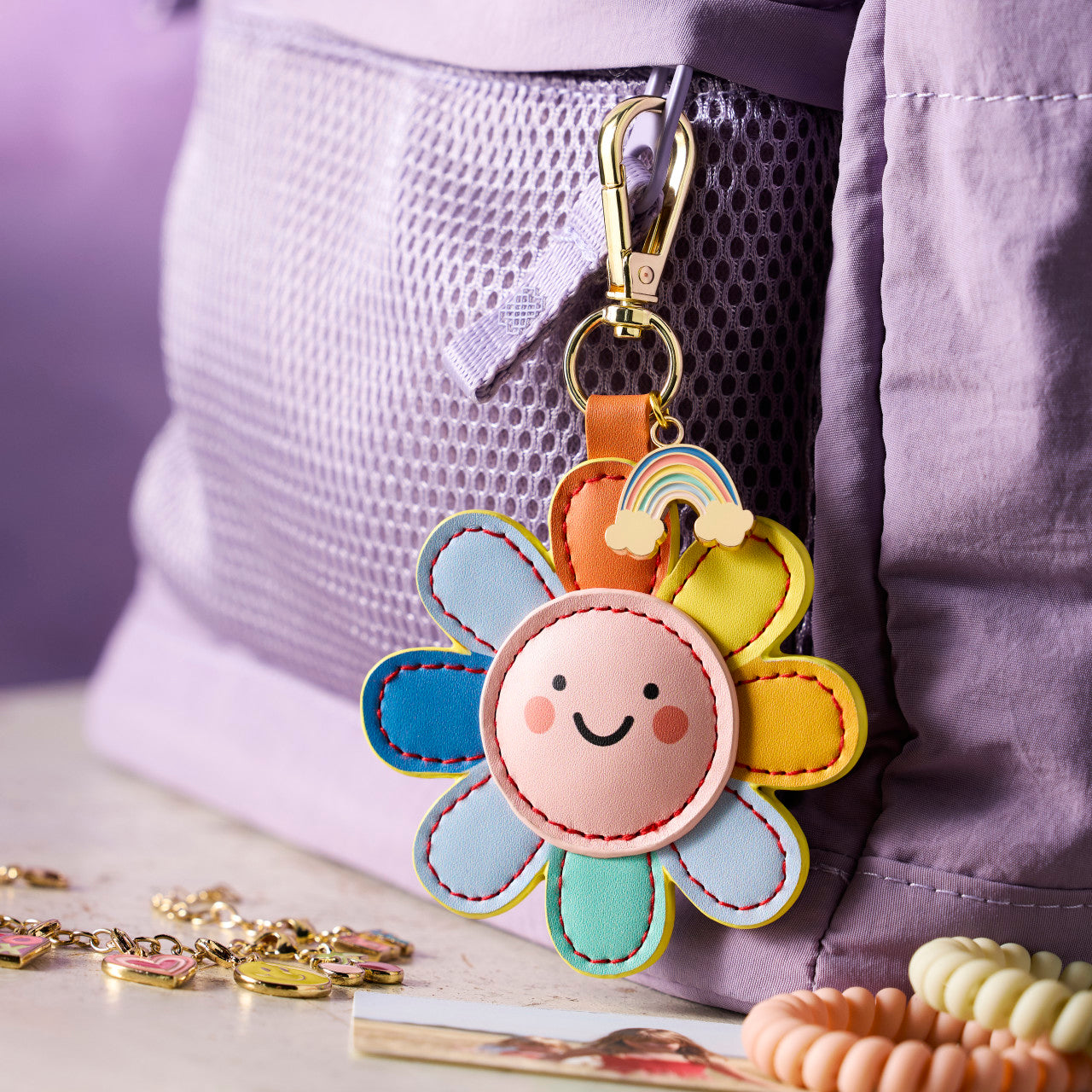 Flower Pink Bag Charm
