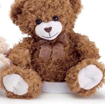 Sitting Dark Golden Brown Bear Plush 10''