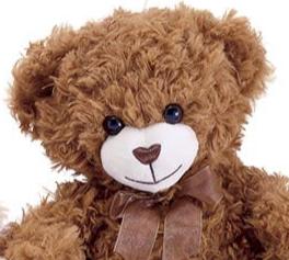 Sitting Dark Golden Brown Bear Plush 10''