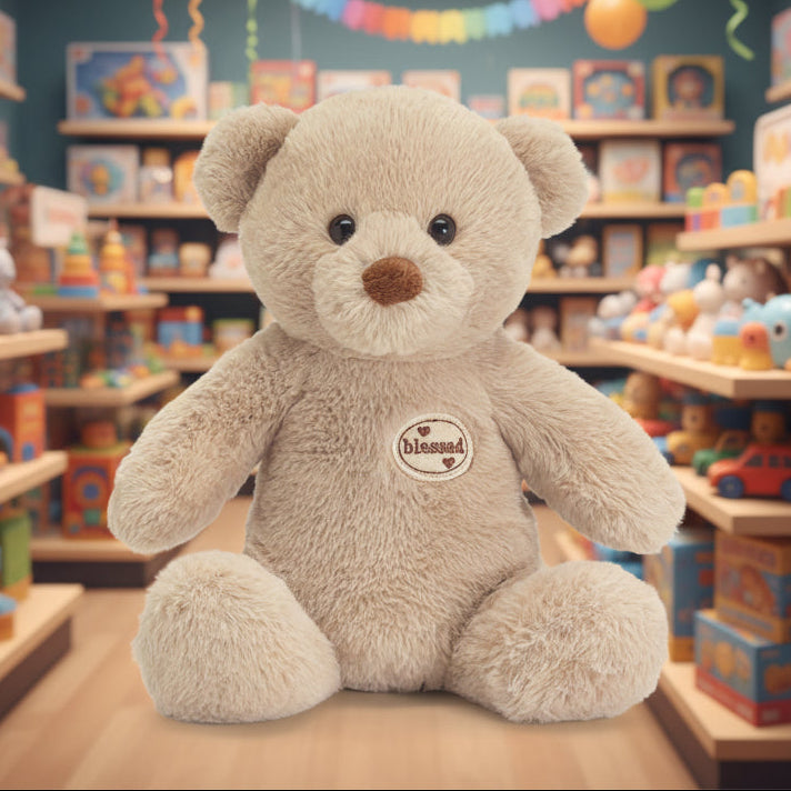 10" SITTING SOFT TAUPE COLOR FUR BEAR