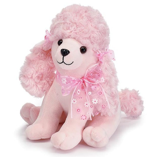 Soft Pink Poodle with Floral Bows